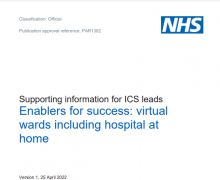 Enablers for success: virtual wards including hospital at home (Supporting information for ICS leads)